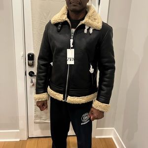 Men’s faux leather bomber